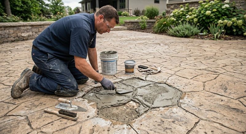 Decorative Concrete Repair in Boerne, TX